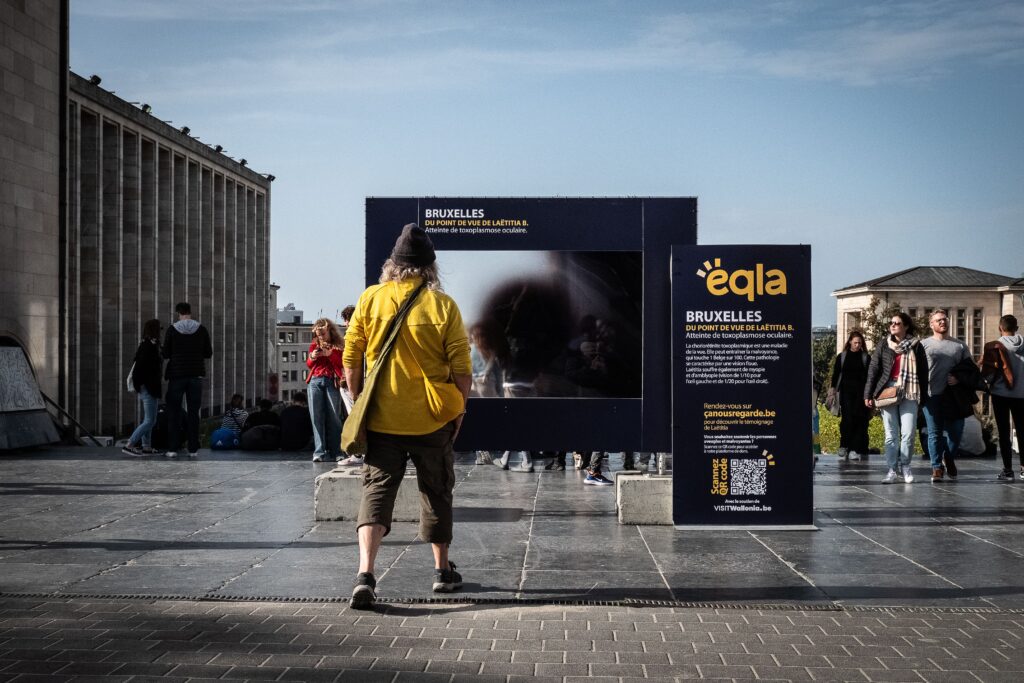 Bruxelles vu par Laetitia, atteinte de toxoplasmose oculaire (Mont des Arts à Bruxelles)